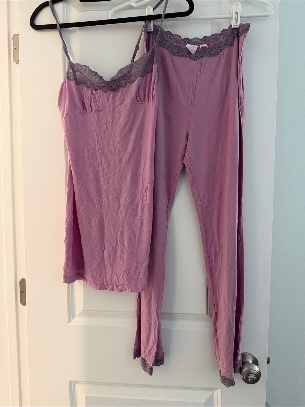 Vintage Victoria's Secret Angels Lavender Lace-Trim Cami & Pant Sleep Set